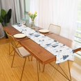thumbnail image 2 of Yayeee Table Runner 70 inches Long Home Kitchen Dinning Party Decoration, Blue Cartoon Snowmen, 2 of 7
