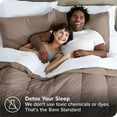 thumbnail image 4 of Bare Home 8-Piece Bed-in-a-Bag - Split California King, Taupe with White Sheet Set, 4 of 8