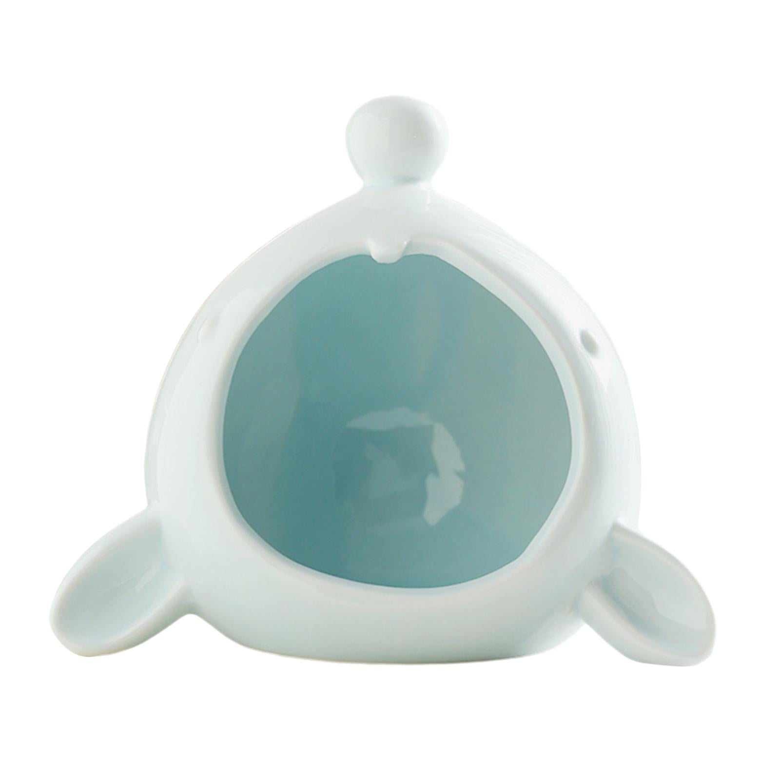 Stgfyxgs Ceramic Hamster Habitat Hideout, Hamster House Hut Cave Habitat Decoration Ceramic Cave Cool Pet Bed Outdoor for Small Animal Blue