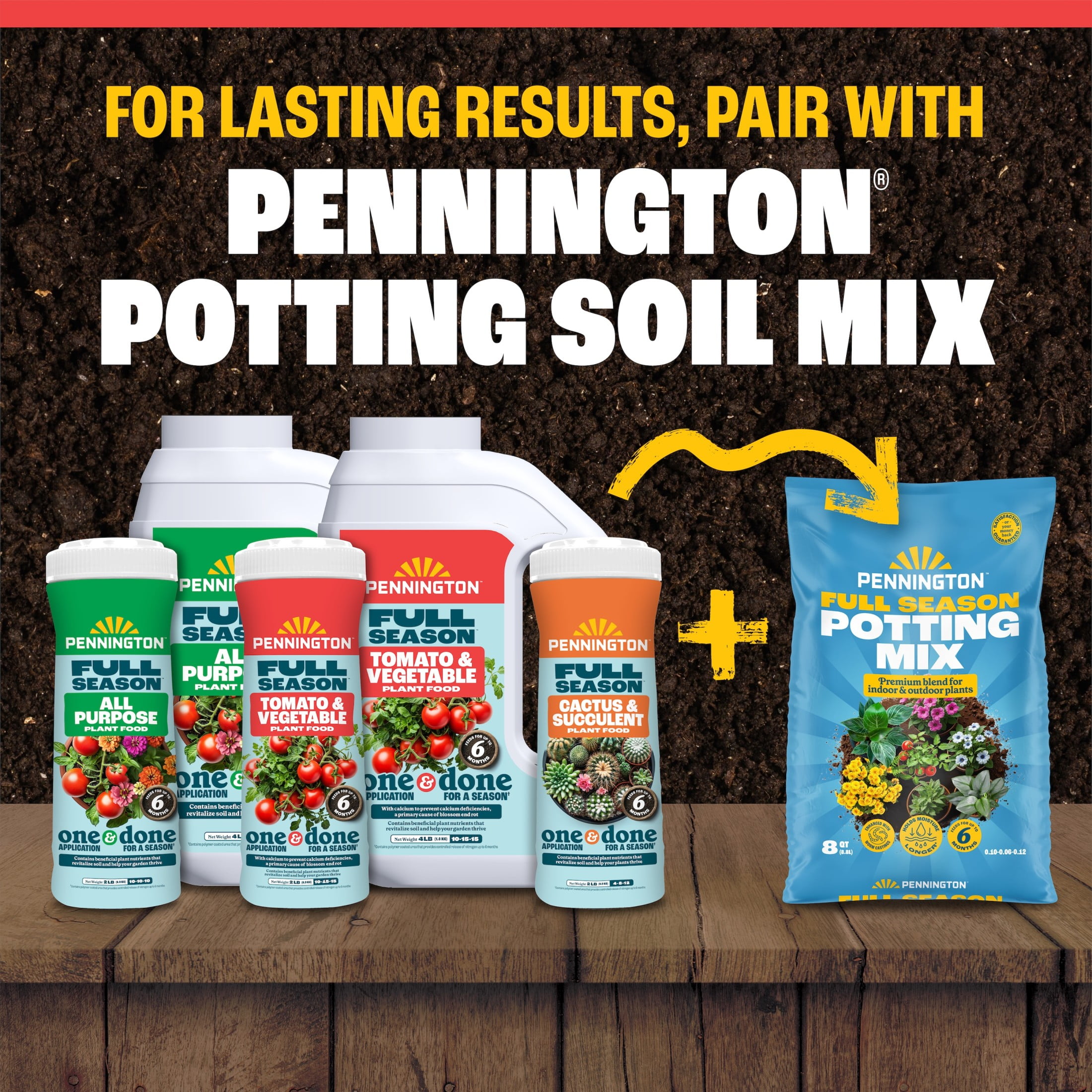 Pennington Full Season Tomato & Vegetable Garden Plant Food, 10-15-15 Fertilizer, 4lb.