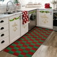 thumbnail image 2 of HOMERRY Xmas Rug Plaid Runner Home Decor Carpet Indoor Modern Washable Non-slip Throw Rug for Kitchen 2' x 6' Green/Red, 2 of 5