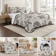 thumbnail image 6 of Quilts Twin XL Size, Grey Coastal Summer Soft Comforter Bedding Set for Bed, Coral Shell Starfish Nautical Beige Lightweight Quilted Bedspread with Pillow Cover(2 Pieces) for All Season, 68x98 Inch, 6 of 9