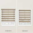 thumbnail image 4 of CHICOLOGY Blackout Zebra Roller Shades |43.5"W X 72"H| Dual Layer Light Filtering Blinds | Cordless Window Shades for Home & Office | Easy Install | Cool Brown, 4 of 4
