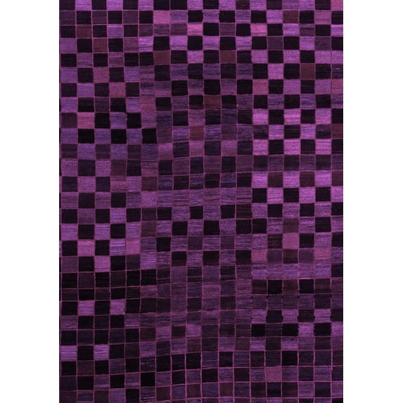 Ahgly Company Indoor Rectangle Abstract Purple Modern Area Rugs, 4' x 6'