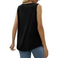 thumbnail image 5 of Pxiakgy Summer Tank Tops for Women Loose Fit Pleated Square Neck Sleeveless Tops Curved Hem Flowy Womens Summer Tops Square Neck Loose Short Sleeve Beach Vacation Outfits Sleeveless Blouses Black 3Xl, 5 of 8