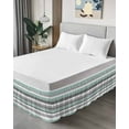 thumbnail image 4 of Blue-Gray Stripes Bed Skirt Queen Size 16" Drop Ruffled Wrap Around Bed Skirts Adjustable Elastic Bedskirt Dust Ruffle for Queen Size Bed, 4 of 7