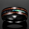 thumbnail image 3 of Womens Rose Gold Wood Grain Stainless Steel Ring Geometric Design Trendy Elegant Titanium Steel Jewelry Gift Chic, 3 of 6