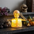 thumbnail image 4 of JHyouerji LED Figurine Prop,Light Up Skeleton LED Figurine Prop,White Compact Glowing Skull Tabletop Ornament for Haunted House Indoor Yard Halloween Party Mantel Decor, 4 of 7