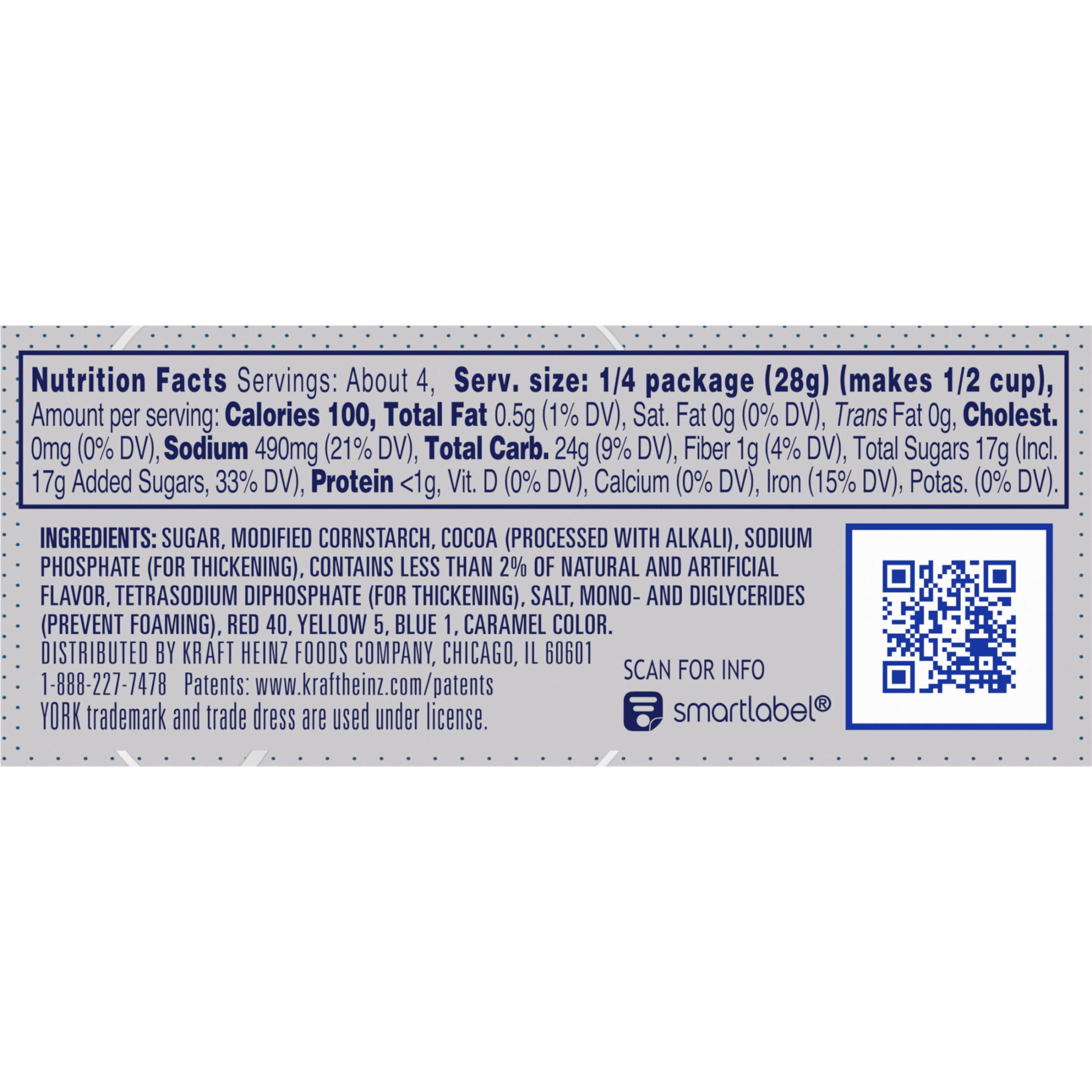 York Dark Chocolate Peppermint Instant Pudding & Pie Filling Mix, 3.95 oz Box