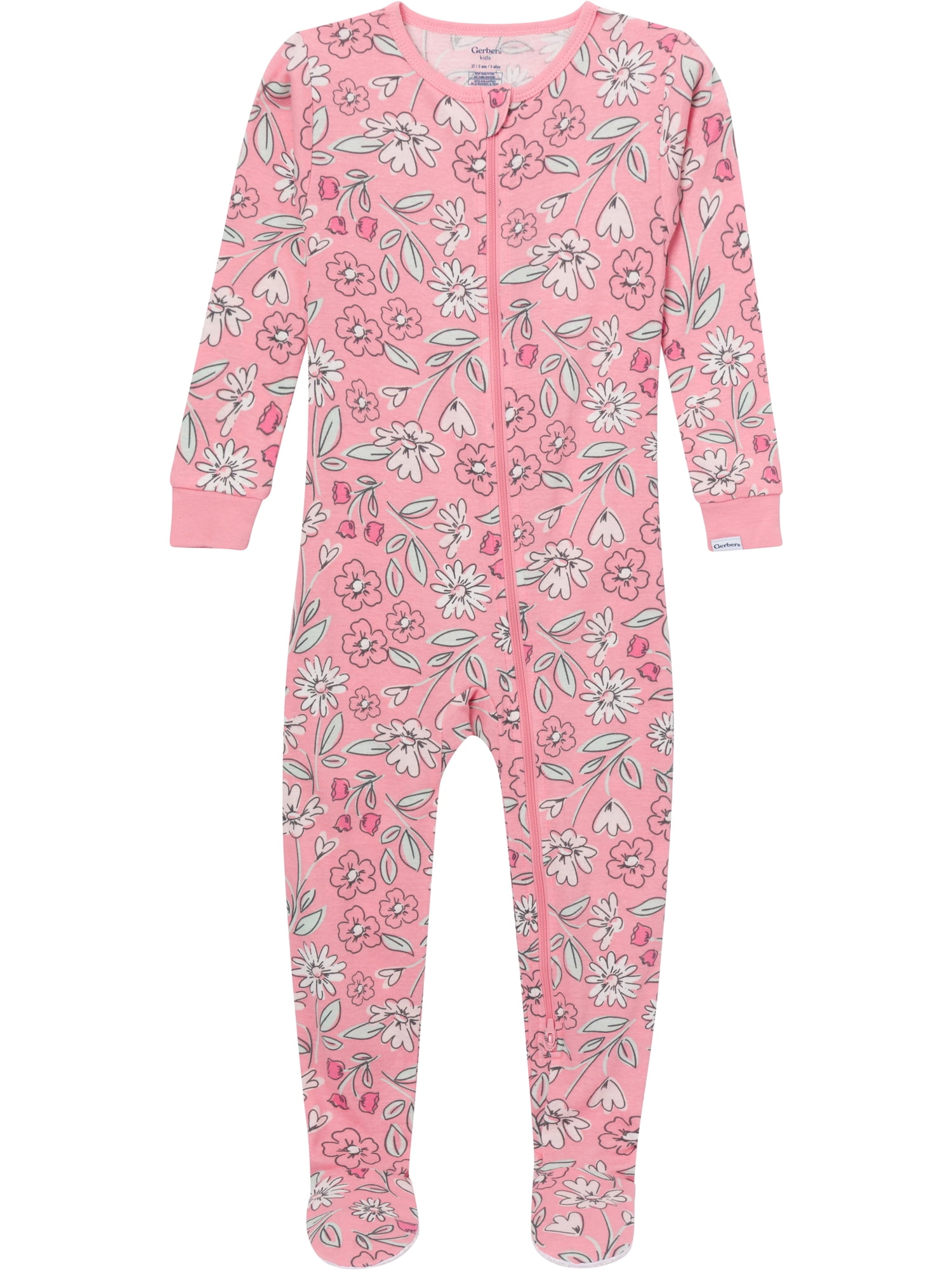Gerber Baby and Toddler Neutral 2-Way Zipper Footed Unionsuits, 4-Pack, 0/3 Months - 5T