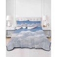 thumbnail image 3 of Clouds Twin XL Size Down Alternative Comforter, Lightweight Comforter Quilt Bedding Set with Pillow Shams Blue White Sky Natural Landscape All Seasons Bed Comforter Duvet Insert 68"x98", 3 of 7