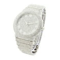thumbnail image 2 of Luxury Iced Out Round watch or Bling-ed Out Baguette-Cut Rectangular Watch with Crystal Diamond watch Pave Design (ST10626 Silver), 2 of 3