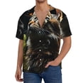 thumbnail image 1 of Lsque Style Réaliste Mignon Imprimé Chat Chemise Col Cubain Manches Courtes Été Plage Décontractée Boutonnée Mode Vacances Loisirs-TG, 1 of 5