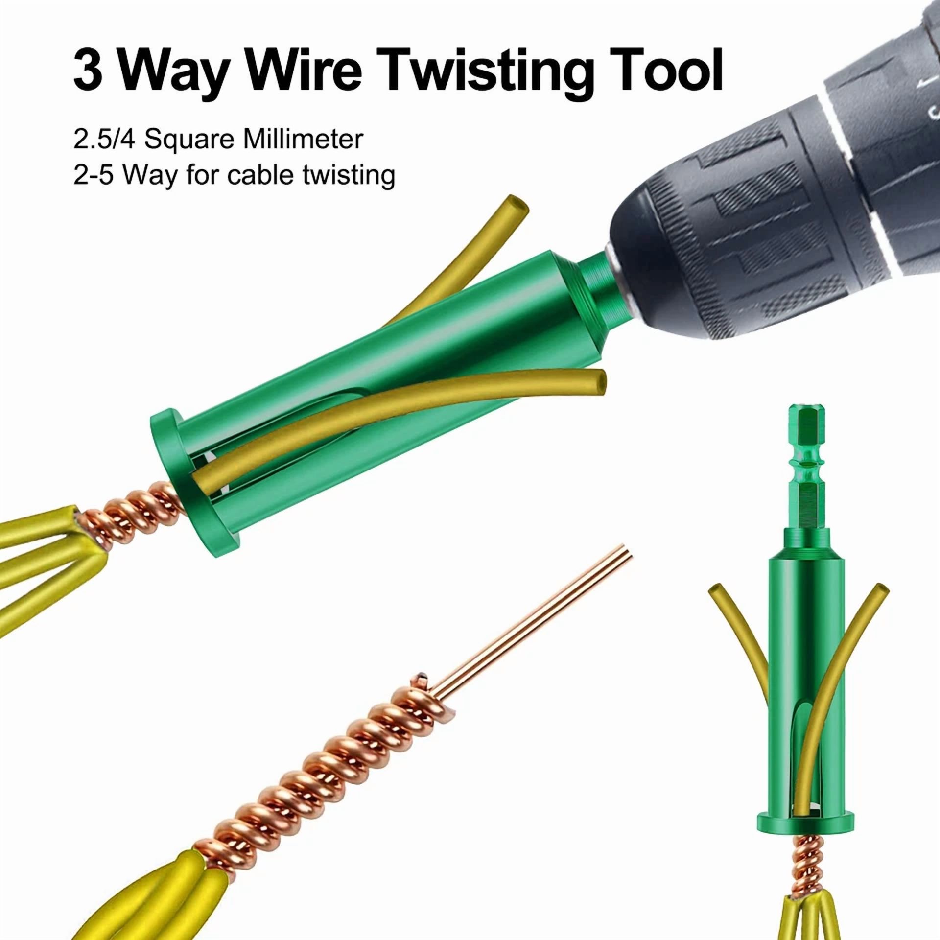 CIRCLE- 3X Wire Stripping Twisting Tool Electrical Drill Wire Stripper Cable Nut Twister