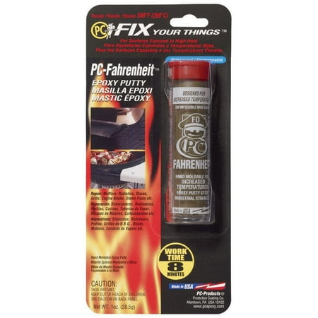 PC Fahrenheit 25543 2-Part Hand Moldable Epoxy Adhesive, 1 oz, Tube, Dark Brown, Mercaptan,