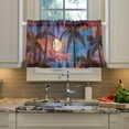 thumbnail image 5 of Coolnut Palm Tree Kitchen Curtains 2 Panels, UV Protected Tier Curtains Half Window Curtains Kitchen Tiers for Guest Room Bathroom Sink Laundry Room Basement,24 x 27 Inch, 5 of 6