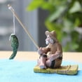thumbnail image 3 of Fishing Old Man Resin Figure Statue Garden Ornament Micro-Landscape Garden Craft, 3 of 6