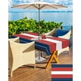 thumbnail image 5 of Hokiten Outdoor Tablecloths with Umbrella Hole & Zipper, Navy Blue Red Stripe Tablecloth Rectangle 60x84 Inch, Modern Art Horizontal Striped Waterproof Table Cloth, Patio/Pool/Picnic Table Covers, 5 of 7