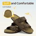 thumbnail image 3 of Leather Sandals For kids With Soft Cork Footbed, kids Slip On Clog Mules With Adjustable Double Buckle, Open Toe Flat Slide Shoes, Summer Outdoor Back Strap Slipper, 3 of 5