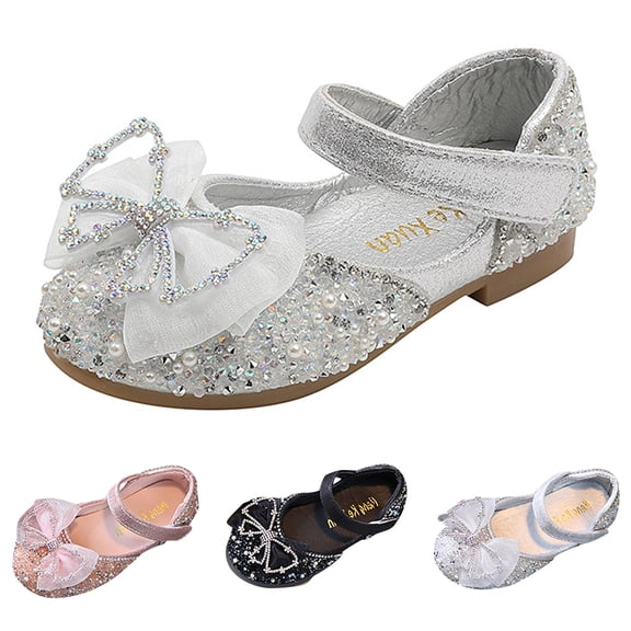 CAIXIA Flower Girl Shoes Girls Dress Shoes Princess High Heels Closed Toe Party Wedding Flower Girls Shoes Toddler Little Big Kid Daddys Valentine Baby Dress Shoes,2.5-3 Years
