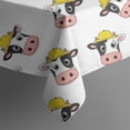 thumbnail image 5 of White Cow Head Hat Pattern Square Tablecloth,Waterproof Square Table Cover,Wipeable Spillproof Washable Table Cover for Home Kitchen Party Decor 42"X42"(107x107cm), 5 of 6