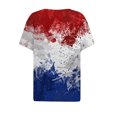 thumbnail image 5 of XWSHYW July 4th Shirts for Women Loose Fit V Neck USA Flag Patriotic T Shirt Fashion American Stars Stripes Short Sleeve Tee Gift for Best Friend Wife Sister Mother, 5 of 5