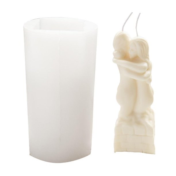 Molde de silicona para parejas en 3D para el día de San Valentín, molde de resina para hacer velas, molde de arcilla de jabón hecho a mano, decoración de chocolate para pastel de bricolaje Feliz Sencillez
