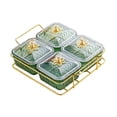 thumbnail image 2 of Bandeja de aperitivo de placa de fruta seca Organizador Multi -Use Divised Snack Plates Bandeja de almacenamiento de alimentos para nueces Familia Verde, 2 of 9