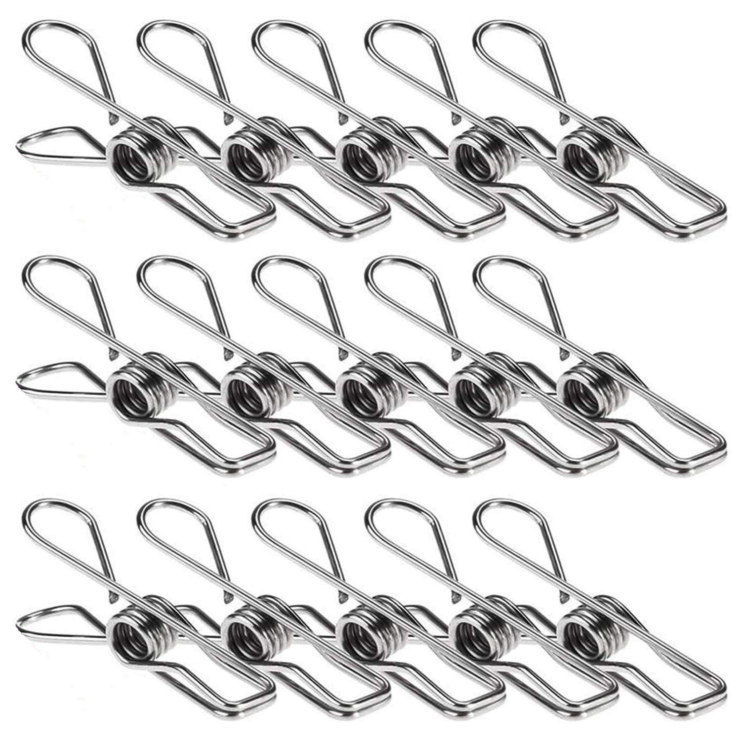 20 Stainless Steel Clothes Pegs Hanging Clip Pins Windproof Eco-friendly Clamp 