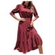 thumbnail image 1 of Vestido de cuello redondo de manga corta sólido informal de invierno cómodo de moda para mujer Pompotops  hdfakjf5092, 1 of 9