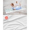 thumbnail image 4 of Weeping Flowers Yoga Towel for Hot Yoga Non Slip, Teal Grey Summer Spring Floral Botanical Art Yoga Mat Towel Absorbent Yoga Sweat Towels Microfiber Hot Yoga Blanket for Bikram Pilates 26"x74", 4 of 7
