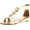 White, variant on Bonnibel Womens Felice-2 Criss Cross T-strap Gem Back Zipper Low Wedge Sandals