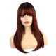 thumbnail image 4 of Peluca de cabellero rojo vino degradado negro de 20 "con flequillo, peluca resistente al calor de exterior exterior exterior natural para mujeres y Yuyangstore  Pelucas largas de pelo sintético para mujer, 4 of 8
