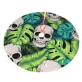 thumbnail image 3 of Kll 30" Christmas Tree Skirt Skull And Palm Leaves Xmas Tree Skirts Mat For New Year Xmas Holiday Party Indoor Outdoor Home Decoration, 3 of 9