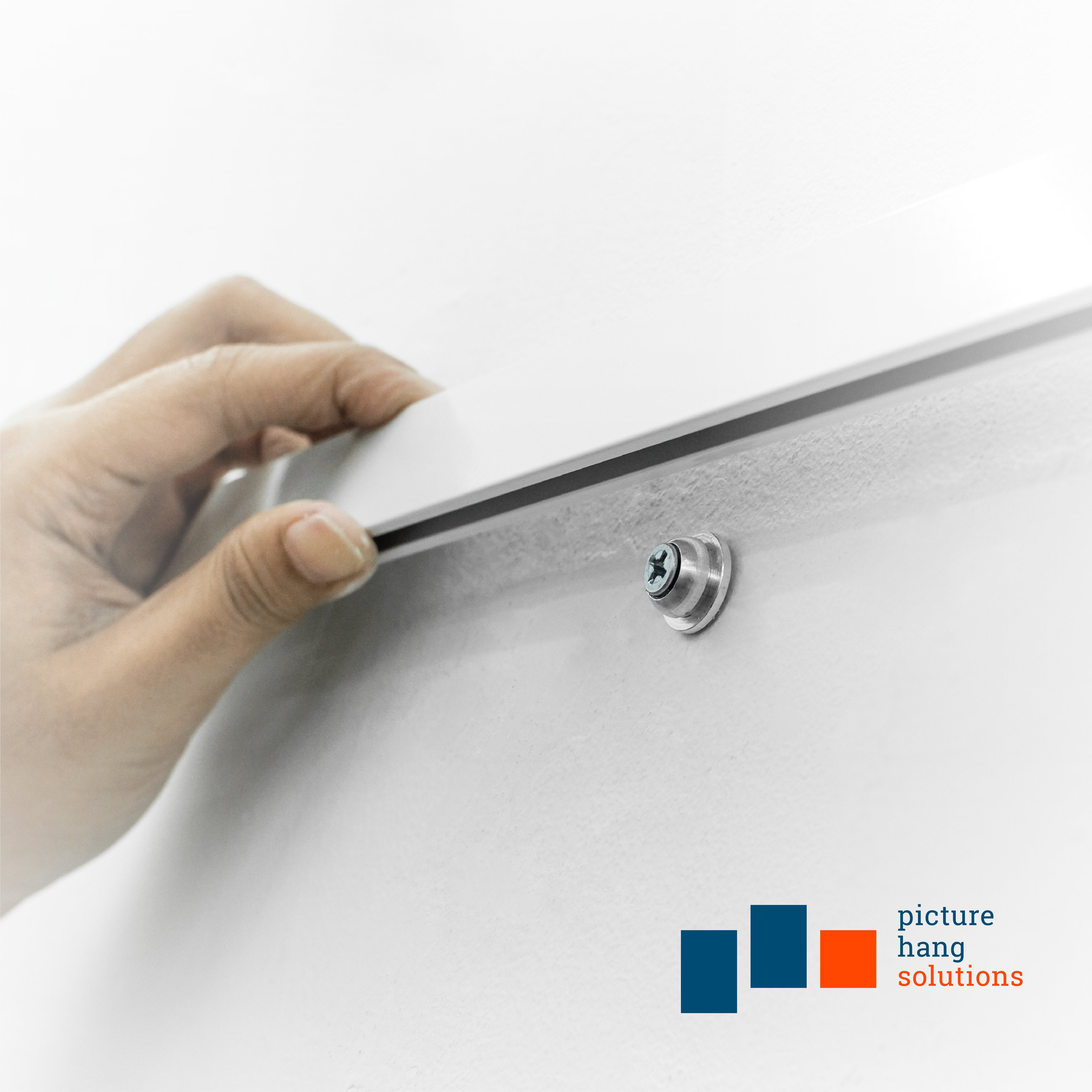 Picture Hang Solutions - Track 100 Picture Rail Kit - Includes 79-inch Wall Track, Steel Cords, Adjustable Hooks, and Hardware - Gallery Hanging Systems (3 sets per pack)