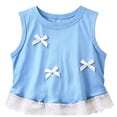 thumbnail image 6 of HAOTAGS Girls Lace-Trim Tank Tops（0-10）, Summer Round-Neck Sleeveless Top Casual Kids Outfits Blue 0-1Years, 6 of 6