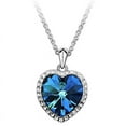 thumbnail image 1 of PENGXIANG 1PC Océan Coeur Pendentif Collier Femmes Cristal Strass Bijoux Accessoires Cadeau, 1 of 8