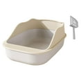 thumbnail image 3 of Cat Litter Box Kitten Litter Pan Anti Splashing Durable Cat Potty Pan Detachable White, 3 of 8
