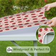 thumbnail image 6 of Strawberry Plants Fruit Flower Pink Pattern Square Fitted Tablecloth with Elastic Edge,Square Table Cover,Washable Elastic Table Cover for Home Kitchen Party Decor 34"x34", 6 of 6