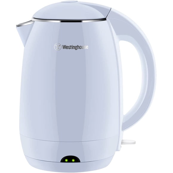 Westinghouse Electric Cordless Kettle, Crafted with 1.8L Capacity, Double Wall Housing, Auto Shutoff, Stainless, Steel Interior, Concealed Heating Element, and 360° Swivel Base and Cord Storage (Blue)