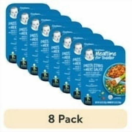 (8 pack) Gerber Graduates Toddler Baby Food , Meat Sauce Green Bean, 6.67 oz Tray