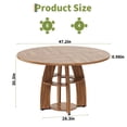 thumbnail image 3 of Kojooin 47 Inch Farmhouse Round Dining Table with Storage Shelf, Seats 4-6, Easy-Clean Surface and Adjustable Feet for Kitchen Living Room or Apartment, 3 of 7