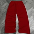 thumbnail image 3 of Havenx Baggy Sweatpants for Men Striped Wide Leg Pant Elastic Waist Drawstring Open Bottom Trousers Yoga Jogging Loose Fit Y2k Wear,Red 2XL, 3 of 5