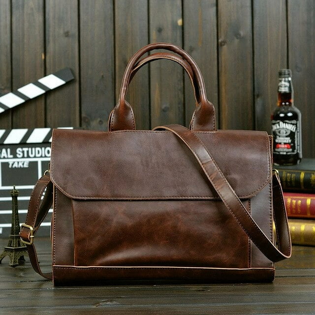 LHSHID Retro Men's Briefcase Crazy Horse Leather Laptop Handbag Business Men Messenger Bags Leather Laptop travel Bag aktentas bolsos