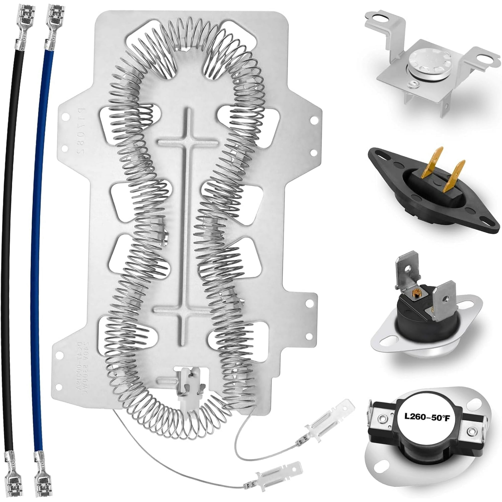 2026 UPGRADE Dryer Heating Element for Samsung dv42h5000ew/a3 dv45h7000ew/a2 dv48h7400ew/a2 DC47-00019A Dryer Heating Element DC47-00018A Thermostat DC47-00016A DC32-00007A DC96-00887A Thermal fuse