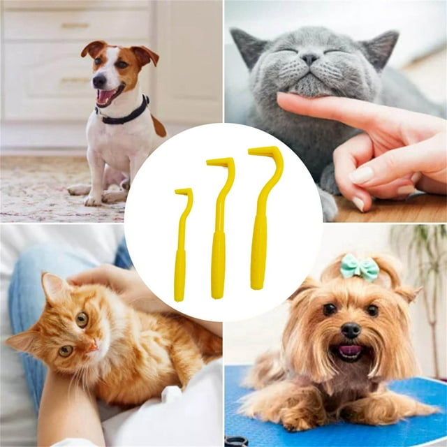 Pet Flea Comb & Tick Remover Tool Use Grooming Brush Dogs/Cats Stainless Steel Flea Removal Comb with Ergonomic Handle