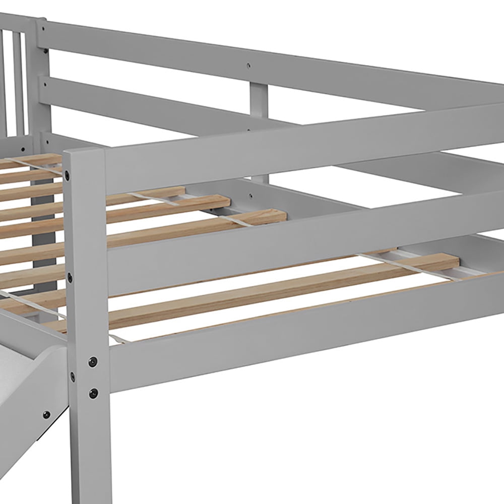 Private Jungle Twin Loft Bed with Staircase and Slide, Solid Wood, Multiple Finishes Private Jungle Twin Loft Bed with Staircase and Slide, Solid Wood, Multiple Finishes