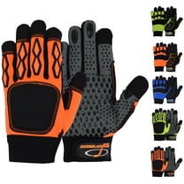Riggermen Men’s Heavy Duty Mechanic Work Gloves Touchscreen Multiuse Black Orange, XL
