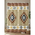 thumbnail image 4 of Southwest Geometric Shower Curtain, Bohemian Tribal Style Khaki Waterproof Shower Curtain Set with 12 Hooks Lightweight Washable Fabric Shower Curtains for Bathroom 72x84 Inches, 4 of 6