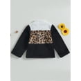 thumbnail image 3 of Child Girls Fleece Jacket, Long Sleeve Stand Collar Zip-up Leopard Print Winter Jacket, 3 of 6